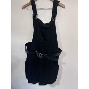 Corduroy Overalls Black Shorts With Belt Goth Witchy Boho Olsenboye Peace & Love